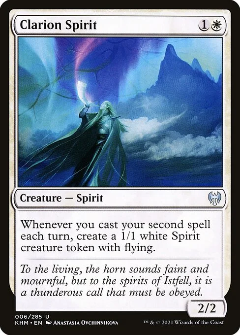 Clarion Spirit, carta Magic di tipo Creature — Spirit illustrata da Anastasia Ovchinnikova