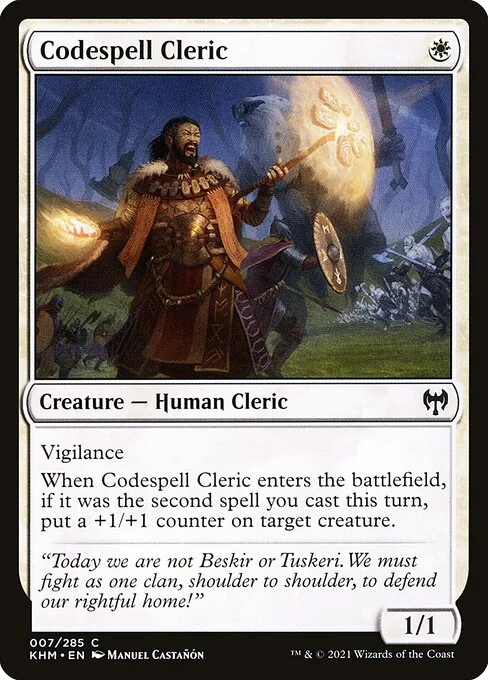 Codespell Cleric, carta Magic di tipo Creature — Human Cleric illustrata da Manuel Castañón