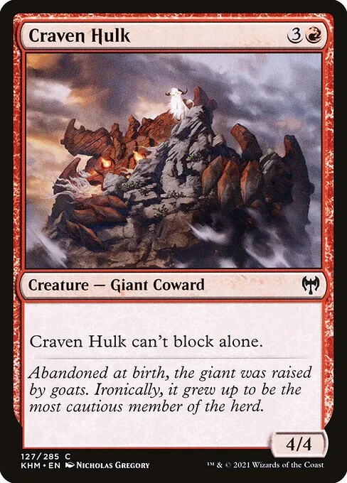 Craven Hulk, carta Magic di tipo Creature — Giant Coward illustrata da Nicholas Gregory