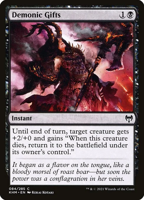 Demonic Gifts, carta Magic di tipo Instant illustrata da Kekai Kotaki