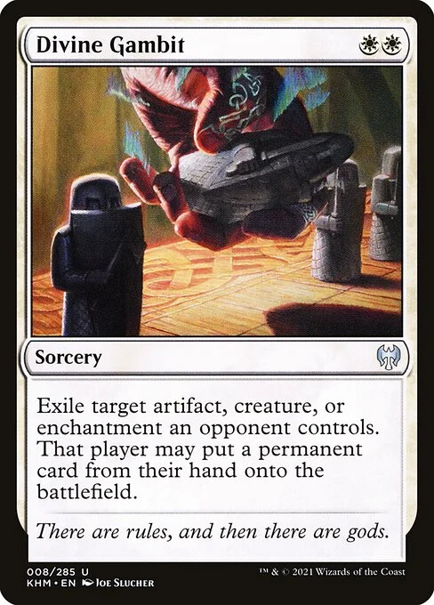 Divine Gambit, carta Magic di tipo Sorcery illustrata da Joe Slucher