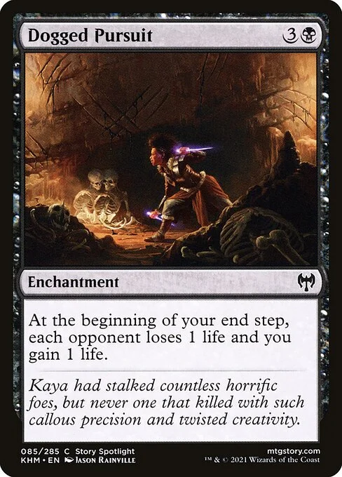 Dogged Pursuit, carta Magic di tipo Enchantment illustrata da Jason Rainville