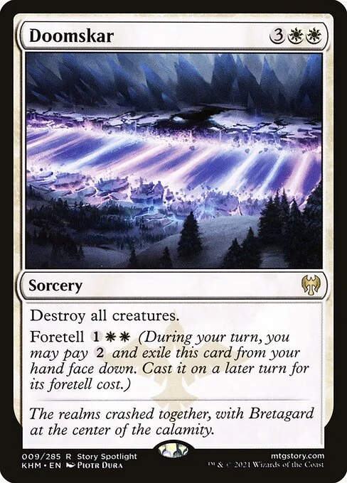 Doomskar, carta Magic di tipo Sorcery illustrata da Piotr Dura