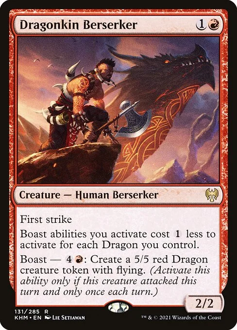 Dragonkin Berserker, carta Magic di tipo Creature — Human Berserker illustrata da Lie Setiawan