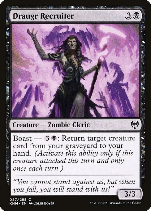 Draugr Recruiter, carta Magic di tipo Creature — Zombie Cleric illustrata da Colin Boyer