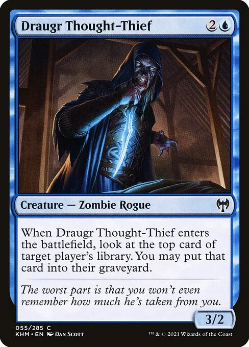 Draugr Thought-Thief, carta Magic di tipo Creature — Zombie Rogue illustrata da Dan Murayama Scott