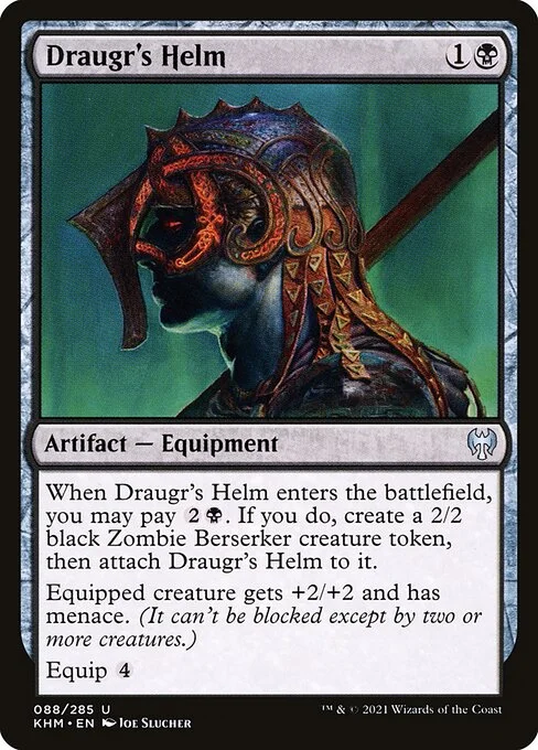 Draugr's Helm, carta Magic di tipo Artifact — Equipment illustrata da Joe Slucher