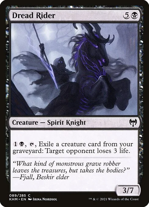 Dread Rider, carta Magic di tipo Creature — Spirit Knight illustrata da Irina Nordsol