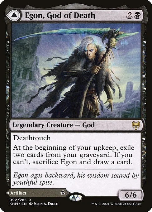 Egon, God of Death // Throne of Death, carta Magic di tipo Legendary Creature — God // Legendary Artifact illustrata da Jason A. Engle
