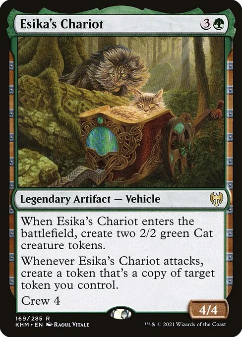 Esika's Chariot, carta Magic di tipo Legendary Artifact — Vehicle illustrata da Raoul Vitale