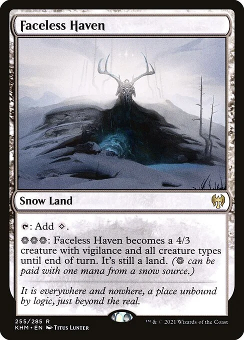 Faceless Haven, carta Magic di tipo Snow Land illustrata da Titus Lunter