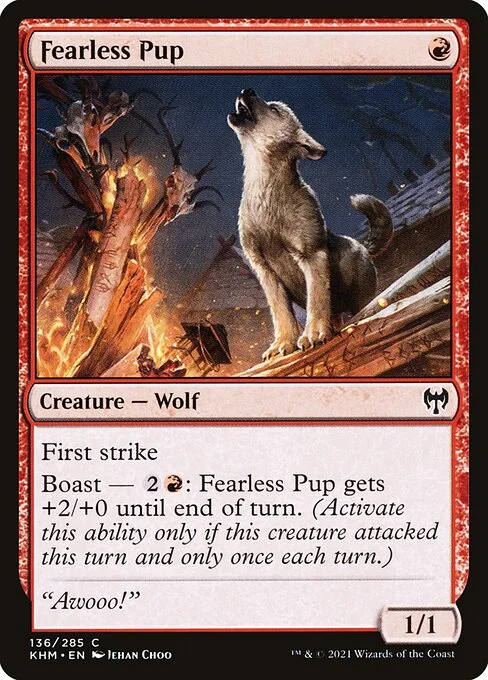 Fearless Pup, carta Magic di tipo Creature — Wolf illustrata da Jehan Choo