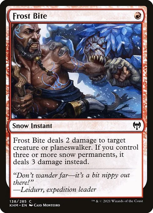 Frost Bite, carta Magic di tipo Snow Instant illustrata da Caio Monteiro