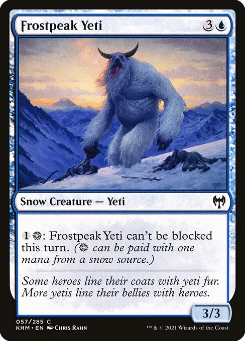 Frostpeak Yeti, carta Magic di tipo Snow Creature — Yeti illustrata da Chris Rahn