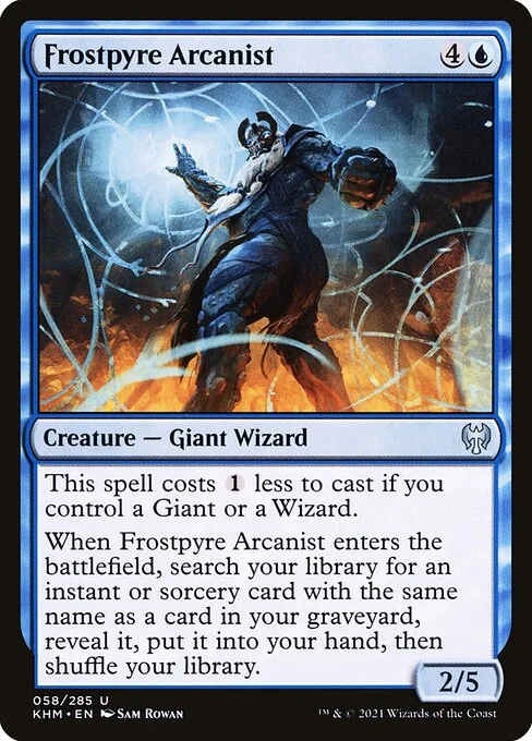 Frostpyre Arcanist, carta Magic di tipo Creature — Giant Wizard illustrata da Sam Rowan