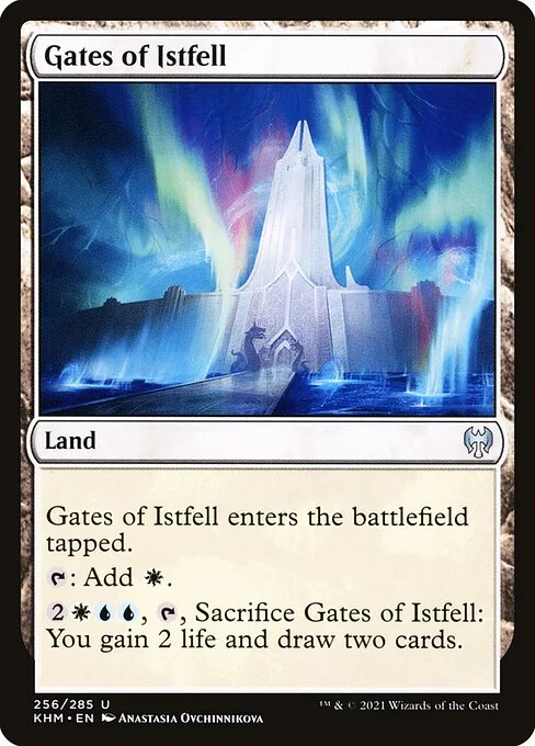 Gates of Istfell, carta Magic di tipo Land illustrata da Anastasia Ovchinnikova