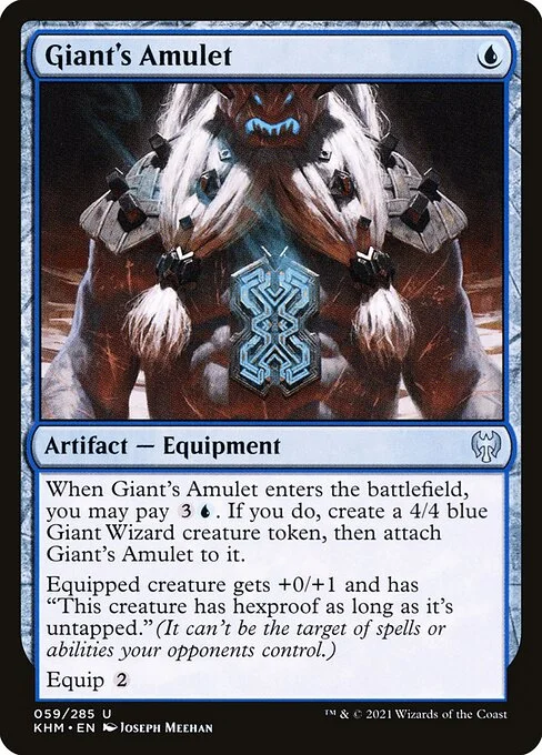 Giant's Amulet, carta Magic di tipo Artifact — Equipment illustrata da Joseph Meehan