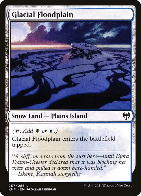 Glacial Floodplain, carta Magic di tipo Snow Land — Plains Island illustrata da Sarah Finnigan