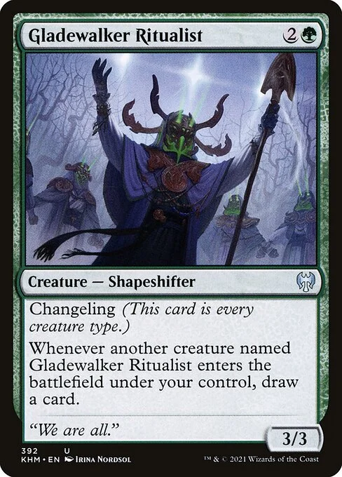 Gladewalker Ritualist, carta Magic di tipo Creature — Shapeshifter illustrata da Irina Nordsol