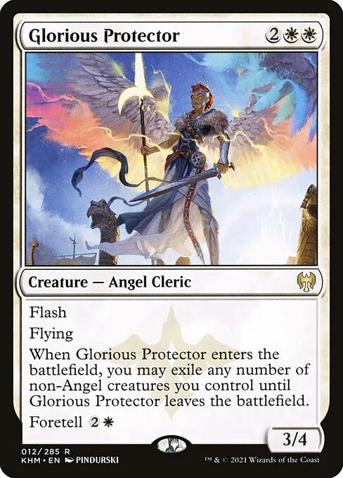 Glorious Protector, carta Magic di tipo Creature — Angel Cleric illustrata da PINDURSKI