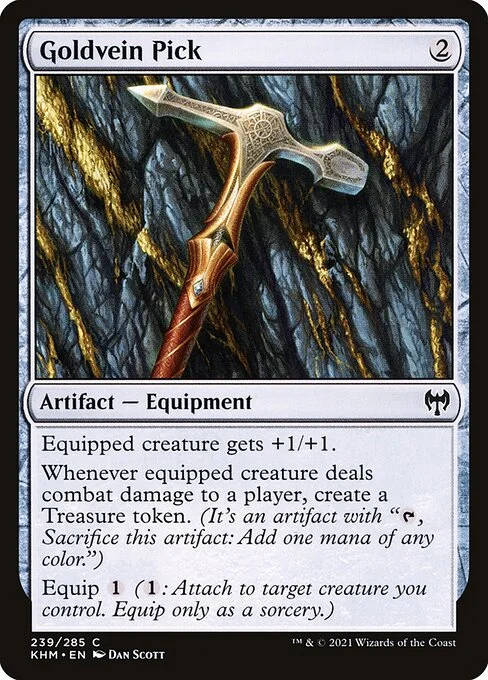 Goldvein Pick, carta Magic di tipo Artifact — Equipment illustrata da Dan Murayama Scott