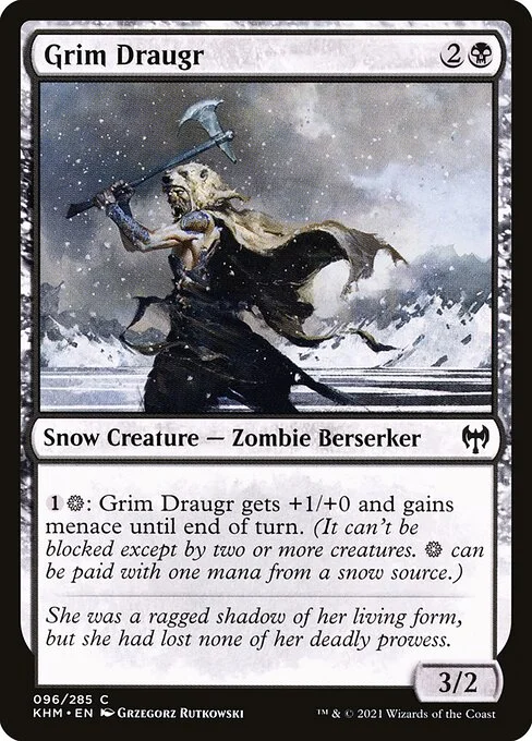 Grim Draugr, carta Magic di tipo Snow Creature — Zombie Berserker illustrata da Grzegorz Rutkowski