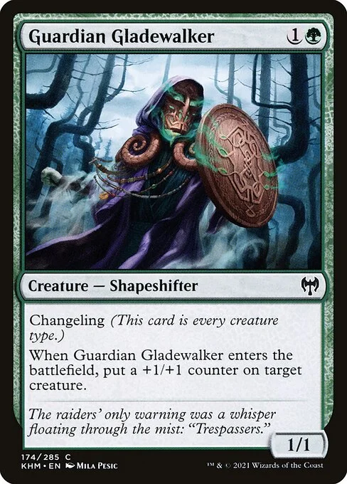 Guardian Gladewalker, carta Magic di tipo Creature — Shapeshifter illustrata da Mila Pesic
