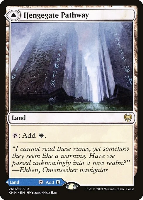 Hengegate Pathway // Mistgate Pathway, carta Magic di tipo Land // Land illustrata da Yeong-Hao Han