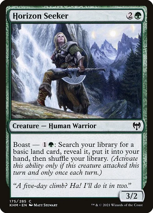 Horizon Seeker, carta Magic di tipo Creature — Human Warrior illustrata da Matt Stewart