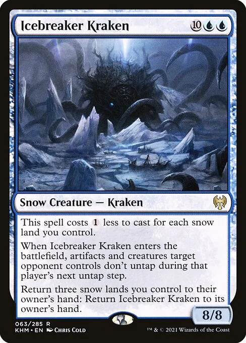 Icebreaker Kraken, carta Magic di tipo Snow Creature — Kraken illustrata da Chris Cold