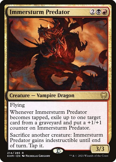 Immersturm Predator, carta Magic di tipo Creature — Vampire Dragon illustrata da Nicholas Gregory