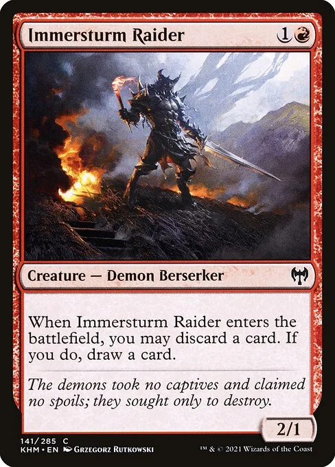 Immersturm Raider, carta Magic di tipo Creature — Demon Berserker illustrata da Grzegorz Rutkowski