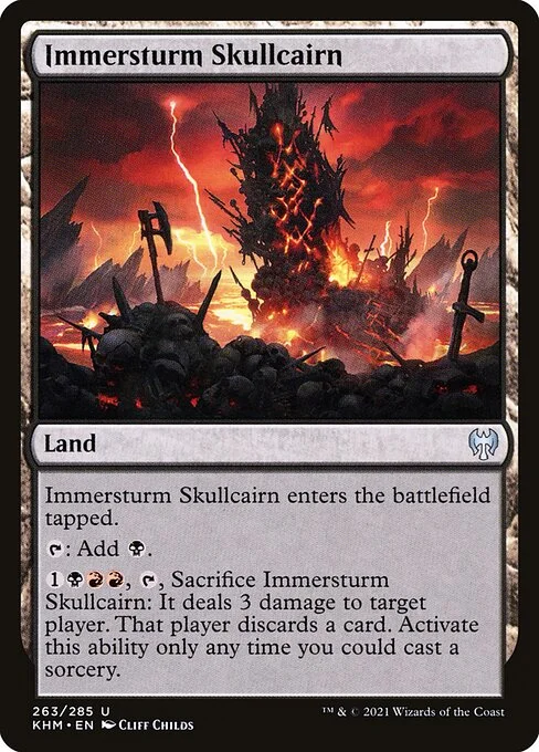 Immersturm Skullcairn, carta Magic di tipo Land illustrata da Cliff Childs