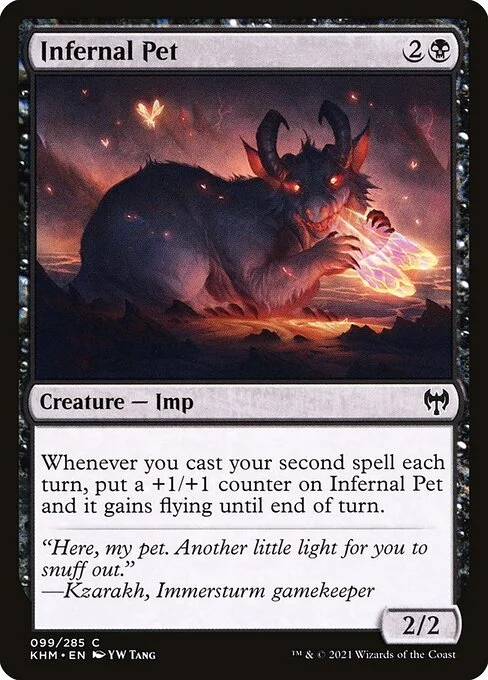Infernal Pet, carta Magic di tipo Creature — Imp illustrata da YW Tang