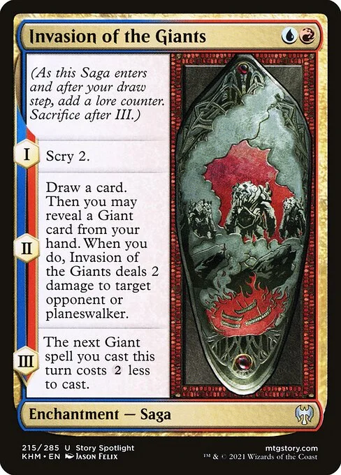 Invasion of the Giants, carta Magic di tipo Enchantment — Saga illustrata da Jason Felix