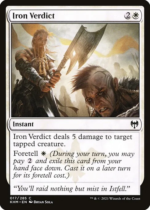Iron Verdict, carta Magic di tipo Instant illustrata da Bryan Sola
