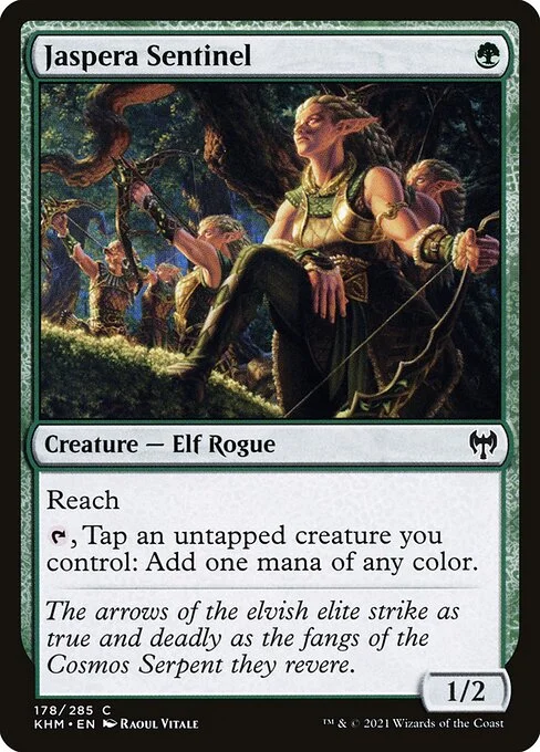 Jaspera Sentinel, carta Magic di tipo Creature — Elf Rogue illustrata da Raoul Vitale