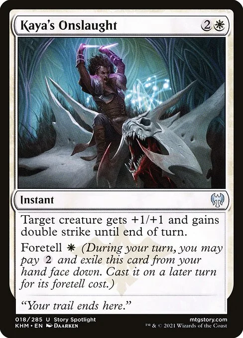 Kaya's Onslaught, carta Magic di tipo Instant illustrata da Daarken