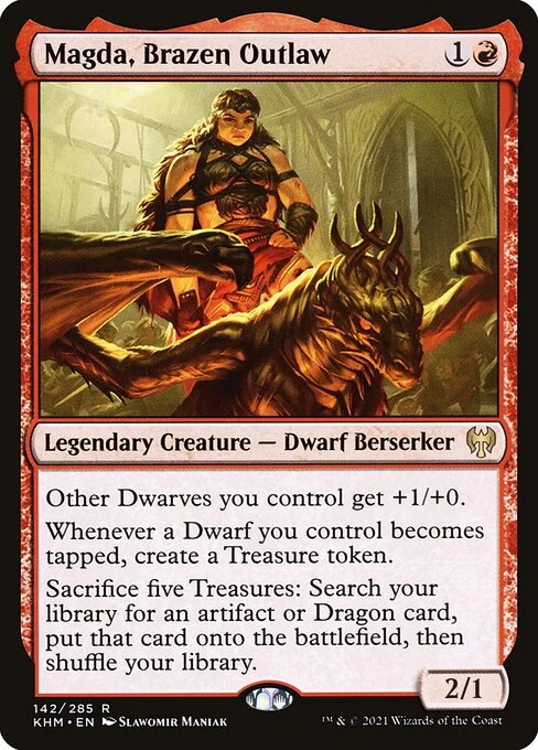 Magda, Brazen Outlaw, carta Magic di tipo Legendary Creature — Dwarf Berserker illustrata da Slawomir Maniak
