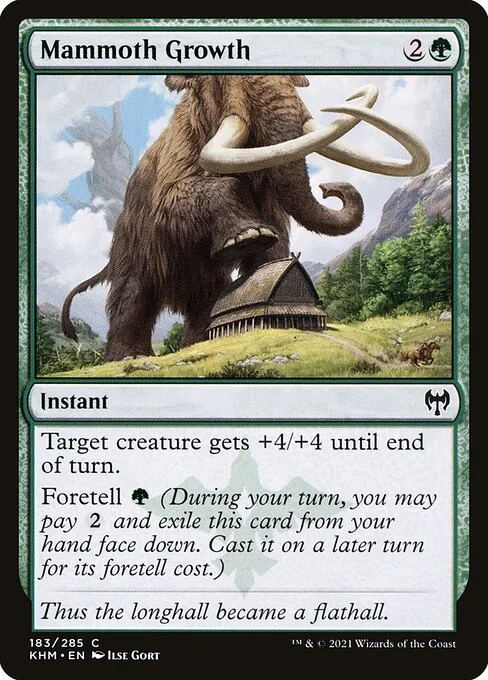 Mammoth Growth, carta Magic di tipo Instant illustrata da Ilse Gort