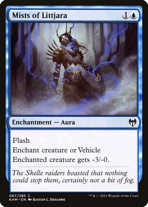 Mists of Littjara, carta Magic di tipo Enchantment — Aura illustrata da Bastien L. Deharme