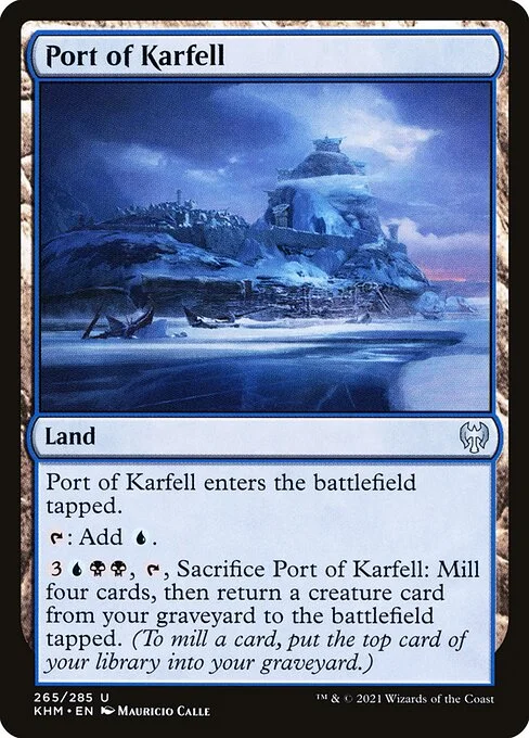 Port of Karfell, carta Magic di tipo Land illustrata da Mauricio Calle
