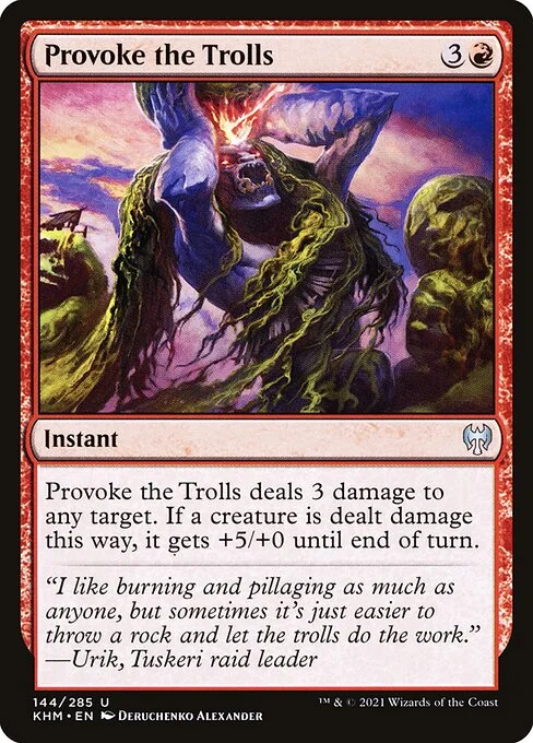 Provoke the Trolls, carta Magic di tipo Instant illustrata da Deruchenko Alexander
