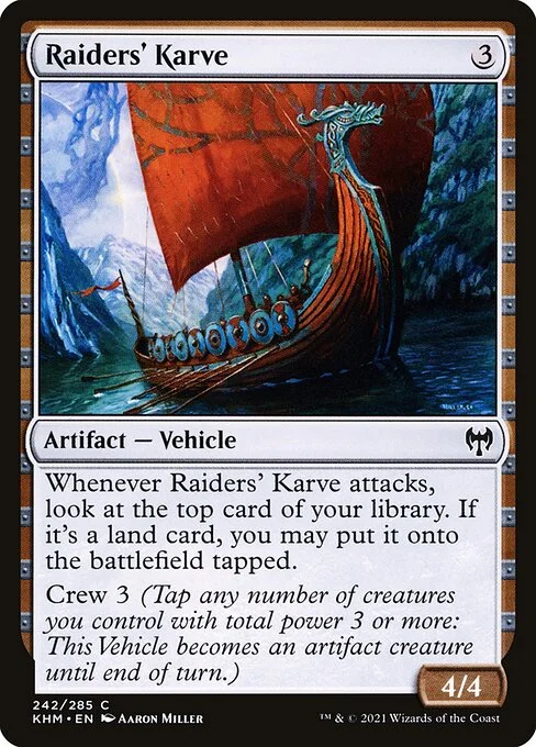 Raiders' Karve, carta Magic di tipo Artifact — Vehicle illustrata da Aaron Miller