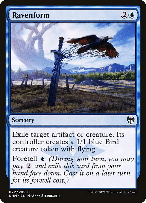 Ravenform, carta Magic di tipo Sorcery illustrata da Anna Steinbauer