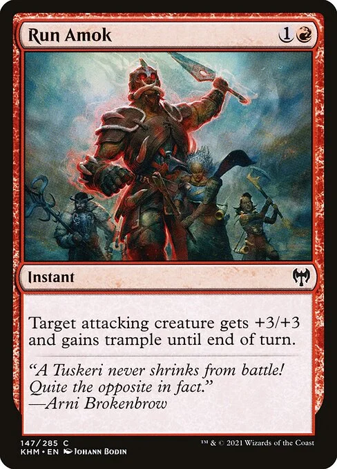 Run Amok, carta Magic di tipo Instant illustrata da Johann Bodin