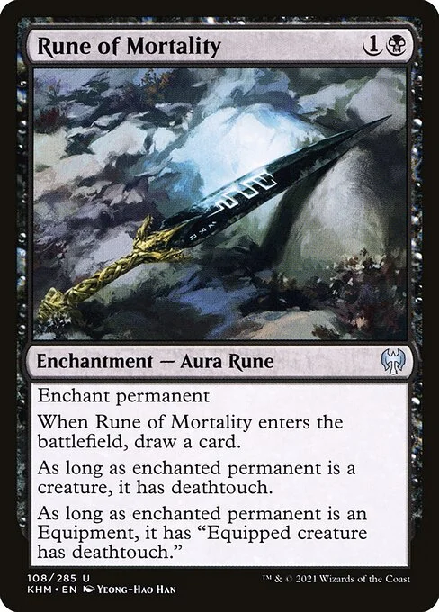 Rune of Mortality, carta Magic di tipo Enchantment — Aura Rune illustrata da Yeong-Hao Han