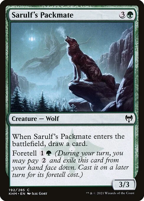 Sarulf's Packmate, carta Magic di tipo Creature — Wolf illustrata da Ilse Gort