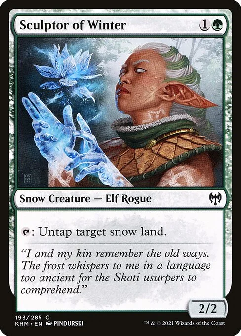 Sculptor of Winter, carta Magic di tipo Snow Creature — Elf Rogue illustrata da PINDURSKI