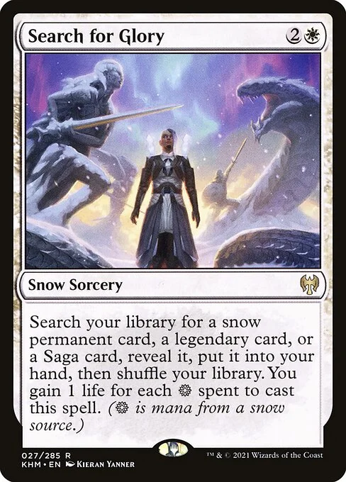 Search for Glory, carta Magic di tipo Snow Sorcery illustrata da Kieran Yanner